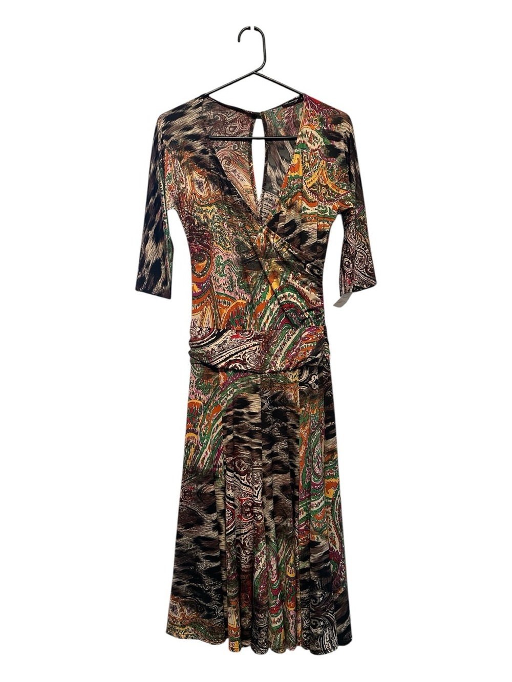 NWT Mesmerize Funky Paisley Print Midi Dress in Multicolor Size Small